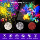 Mica Powder for Epoxy Resin - 𝟑𝟔 𝐂𝐨𝐥𝐨𝐫𝐬 Resin Color Pigment Powder, Cosmetic Grade Glitter Colorant Pearlescent Powder for Lip Gloss, Soap Making, Bath Bomb, Candle Dye, Slime