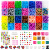 Inscraft 21900+ Loom Bands Refill Kit with Organizer, 20000+ Rubber Bands in 41 Colors, 1000 Clips,280 Beads, 5 Tassels, 5 Crochet Hooks and More, Bracelet Making Set for Girls Boys Christmas Gift