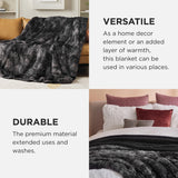 Bedsure Soft Tie Dye Black King Size Blanket for Bed, Fluffy Fuzzy Large King Blanket for Winter, Cozy Plush Sherpa Fleece Faux Fur Blanket, Thick Warm Christmas Blanket Gifts for Women, Men, 108x90