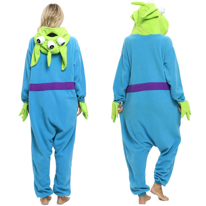 NAITOKE Adult Animal Onesie Halloween Costume Cosplay One-Piece Pajamas Women Man Teens Blue Green