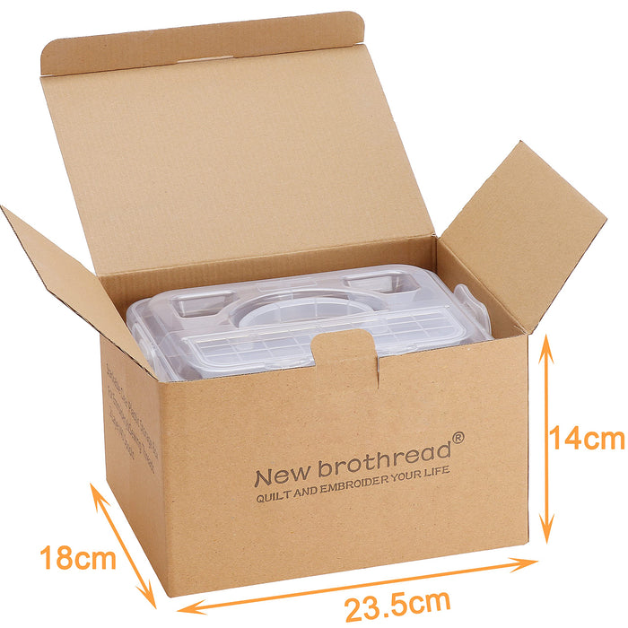 New brothread 2 Layers Stackable Clear Storage Box/Organizer for Holding 40 Spools Home Embroidery & Sewing Thread (Spool Size Requirement: Height≤2.2"/5.6CM; Width≤1.69"/4.3CM)
