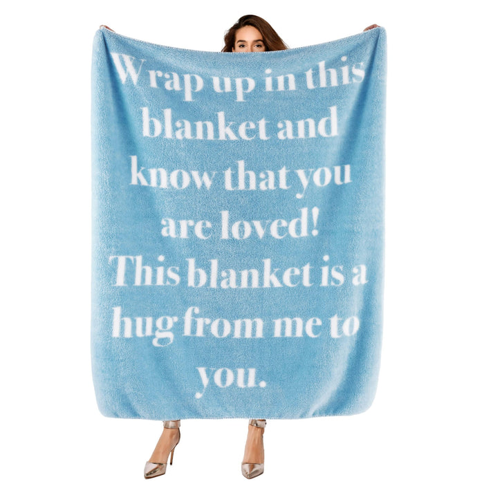Bedsure Get Well Gifts for Women - Thinking of You Gifts for Women, After Surgery Blanket with Inspirational Words Healing Blanket Cancer Care Gifts for Women Elderly Adults Blue 50x60 Inch
