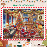 Jigsaw Puzzle Advent Calendar 2024 Christmas Puzzles for Kids and Adults 1008 Pieces Puzzles in 24 Boxes for Countdown Christmas Gifts for Boys Girls Men Women - Merry Christmas(27.56 x 19.68 Inch)