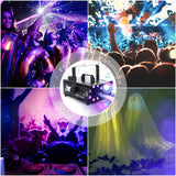 ATDAWN Fog Machine with 8 LED Lights and Disco Ball, Wireless Remote Control Smoke Machine with Bluetooth Speaker, Perfect for Wedding, Halloween, Party and Stage Effect