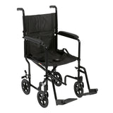 Drive Medical ATC19-BK Lightweight Aluminum Transport Wheelchair with Swing-Away Footrest, Black