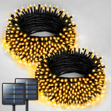 JMEXSUSS 2 Pack Solar String Lights for Outside, Total 400 LED 151FT Solar Christmas Lights Outdoor, 8 Modes Warm White Solar Lights Oudoor Waterproof for Tree Patio Yard Garden Christmas Decorations