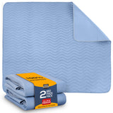 Utopia Bedding Waterproof Incontinence Bed Pads 34 x 36 Inches (Pack of 2, Blue), Washable and Reusable Underpads for Adults, Elderly and Pets, Absorbent Protective Pads