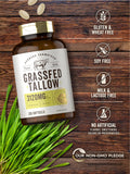 Grass Fed Beef Tallow 3120mg | 200 Softgel Capsules | Pasture Raised Bovine Supplement | Non-GMO, Gluten Free | by Herbage Farmstead