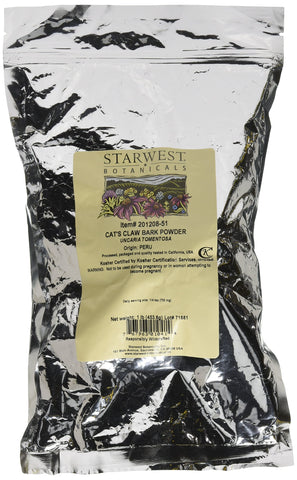 Starwest Botanicals Cat's Claw Inner Bark Powder Wildcrafted, 1 Pound