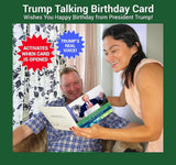 Talking trump birthday card with trump's real voice - trump birthday cards for men, donald trump gifts for men, funny birthday card for women (green)