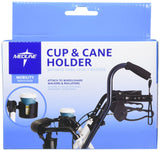 Medline Walker Cup and Cane Holder, Black - Pack of 6, Essential Mobility Aid Accessory for Walkers and Canes, Ideal for Medical Patients, Hospitals, and Nursing Homes