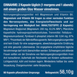 PLASTIMEA Magnesium Glycinat + Vitamin B6 | Optimale Bioverfügbarkeit | 1,5 Monatsvorrat | 90 Kapseln Hochdosiert Magnesiumcitrat + Bisglycinat OHNE Zusatzstoffe Entspannung Schlaf Muskeln Nerven Anti Stress