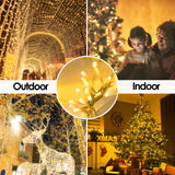 SANJICHA Extra-Long Christmas Lights Outdoor/Indoor, Upgraded Super Bright String Lights, Waterproof 8 Modes Plug in Fairy Lights for Bedroom Party Wedding Garden (Warm White, 300LED)