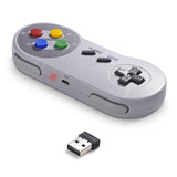 SAFFUN 2 Pack 2.4 GHz Wireless USB Controller Compatible with SNES Games, SNES Retro USB PC Super Classic Controller for Windows PC MAC Linux Genesis Raspberry Pi Retropie (Multicolored Keys)