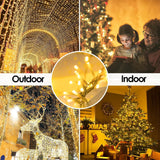 Extra-Long 33FT String Lights Outdoor/Indoor, 100 LED Upgraded Super Bright Christmas Lights, Waterproof 8 Modes Plug in Fairy Lights for Bedroom Party Wedding Garden Holiday Decoration (Warm White)