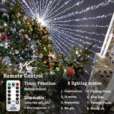 KNONEW 403FT 1000 LED Christmas Lights Outdoor String Lights 8 Modes & Timer Fairy Light Plug in Waterproof LED String Lights for Xmas Yard Tree Wedding Party Holiday Decorations (Cool White)