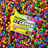 FITCRUNCH Dipped Protein Brownies, Designed by Robert Irvine, 10g of Protein & 3g of Sugar (8 Brownies, Chocolate Confetti)