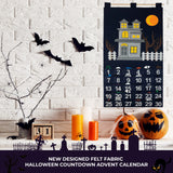 KAJ Decor Countdown to Halloween Advent Calendar for use at Home, School, Classroom, Office for use on Door or Wall with 30 Detachable Pieces for Many Years of Holiday Fun.