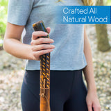 RMS Natural Wood Walking Stick - 48 Inch Handcrafted Wooden Hiking Stick - Assisting Men or Women with Disability or Limited Mobility (Rain Drop Handle, 48 Inch)