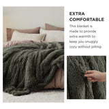 Bedsure Soft Olive Green King Size Blanket for Bed, Fluffy Fuzzy Large King Blanket for Winter, Cozy Plush Sherpa Fleece Faux Fur Blanket, Thick Warm Christmas Blanket Gifts for Women, Men, 108x90