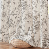 jinchan Pinch Pleated Curtains Floral Linen Curtains for Living Room 108 Inches Long Black Peony Flower Printed Curtains Rod Pocket Back Tab Farmhouse Pinch Pleat Drapes with Hooks Set 2 Panels