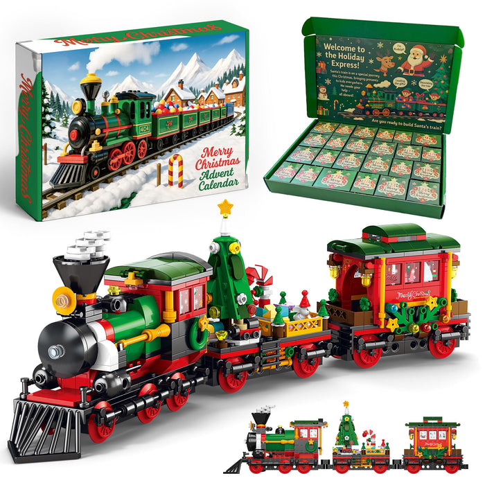 Rubypop Christmas Train Advent Calendar 2026 Building Blocks Set for Boys