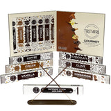 Gourmet Incense Sticks Variety Pack - 120 Insence-Sticks (6 Incents x 20 Insense) - Cinnamon Vanilla Coffee Chocolate - Natural Inscents-Sticks Non Toxic Inciensos + Incense Holder for Fall Christmas