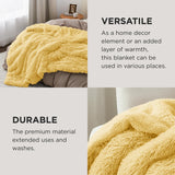 Bedsure Soft Yellow Throw Blanket for Couch, Fluffy Fuzzy Blankets & Throws for Bed, Sofa, Cozy Plush Sherpa Fleece Faux Fur Blanket, Thick Warm Christmas Blanket Gifts for Women, Men, 50x60