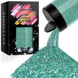 Iridescent Fine Glitter, 210G/7.41OZ Extra Fine Glitter Powder, Rainbow Craft Glitter for Resin, DIY Tumblers Painting, Body Nail Glitter, Festival Glitter for Christmas Decoration (Iridescent Green)