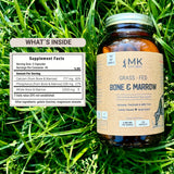 MK Supplements – Grass-Fed Beef Bone & Marrow 3000 mg, Beef Bone Marrow Supplement, 100% Pasture-Raised New Zealand Cattle, 45-Day Supply, Calcium for Teeth and Bones