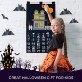 KAJ Decor Countdown to Halloween Advent Calendar for use at Home, School, Classroom, Office for use on Door or Wall with 30 Detachable Pieces for Many Years of Holiday Fun.