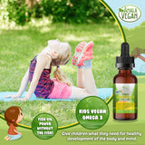 Amala Vegan - Omega 3 for Kids - Organic Lemon, Vegan, Liquid Supplement - Kids Fish Oil with DHA, EPA, DPA Fatty Acids - Plant Based Algae Oil - Immune, Heart, Brain Health for Children- 30-60 Doses