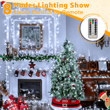 Ollny Outdoor String Lights 800LED 262FT, Waterproof Led Fairy Light with Remote Plug in 8 Modes, Cool White Christmas Lights for Outside Indoor Bedroom Patio Camping Garden