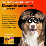 Dr Woow Omega Wild Alaskan Salmon Fish Oil 90 ct Soft Chews for Dog - Anti Itch & Coat + Allergy Support, with Kelp, Biotin, Vitamins, Zinc - Helps Itchy Skin, Dog allergies, May Reduce Shedding