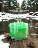 96NORTH Luxury Candle Balsam & Cedar Scented | Large 3-Wick Jar Candle | Up to 40 Hours Burning Time | 100% Natural Soy Wax | Ideal Christmas Candles Gift