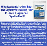 Organic Acacia & Psyllium Husk Fiber Powder - Prebiotic Acacia & Organic Psyllium Husk Powder Combined - Soluble Acacia & Psyllium Husk Powder Organic Supplement - 1.5 Ibs (24oz), 1 Pack