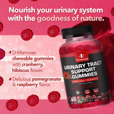 VITAMIZED Potent Cranberry Gummies 1500mg with D Mannose - Urinary Tract Health for Women & Men, Urinary Flush & Bladder Fast-Acting Support Supplements with Hibiscus Powder, 60 Count