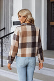 Zeagoo Plaid Shirts for Women Cropped Flannel Jacket Winter Button Fashion Long Sleeve Shacket Christmas Shirt Coat