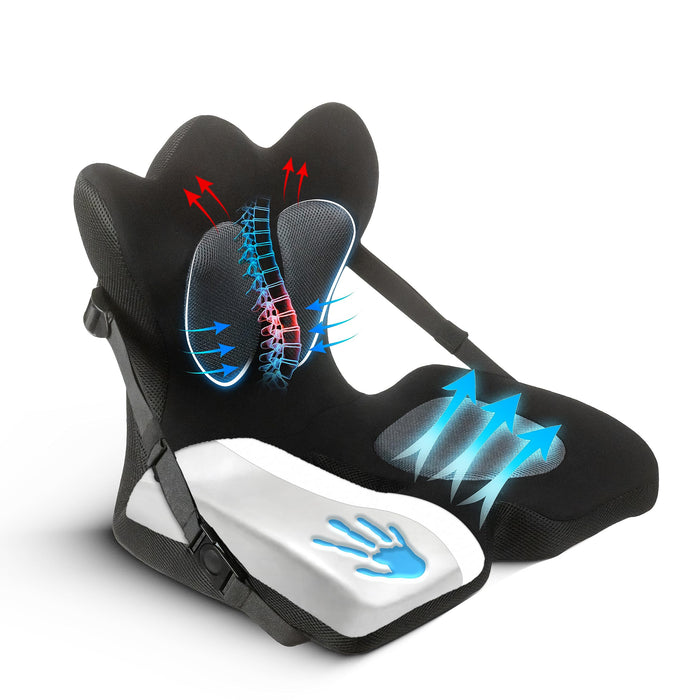Lifted Lumbar: Lumbar Support Pillow for Office Chair | Adjustable, Doctor-Developed Back Seat Cushion for Chairs, Couches, and Cars | Ergonomic Pressure Relief & Enhanced Blood Flow