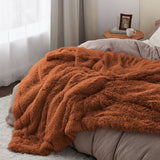 Bedsure Soft Burnt Orange King Size Blanket for Bed, Fluffy Fuzzy Large King Blanket for Winter, Cozy Plush Sherpa Fleece Faux Fur Blanket, Thick Warm Christmas Blanket Gifts for Women, Men, 108x90