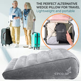 Circa Air Inflatable Wedge Pillow - Travel Wedge Pillow for Sleeping Acid Reflux, After Surgery, Bed Wedge Pillow for Head Shoulder, Back, Knee, Leg Elevation Support, GERD, Snoring, Heartburn