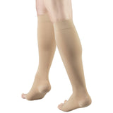 Truform Short Length Surgical Stockings, 18 mmHg Compression for Men and Women, Knee High Length, Open Toe, Beige, X-Large