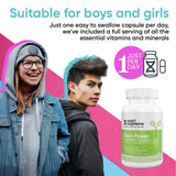 Nutri Supreme Teen Multivitamin for Boys and Girls 12-17, Best Kosher One Per Day Teen Vitamins, Formulated for Teen Development and Immune Health, 30 Capsules