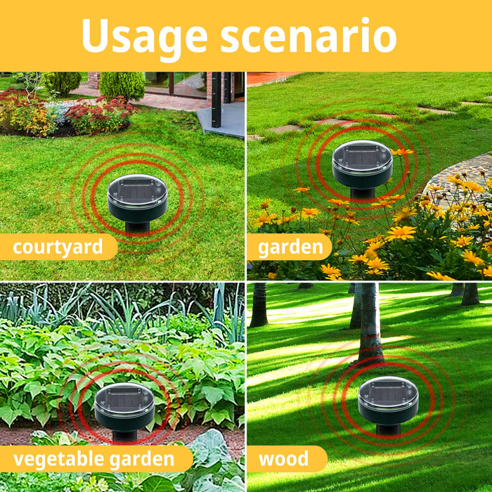 6pk Solar Upgrade Mole Repellent for Lawns Gopher Repellent Ultrasonic Powered Snak Repellent Deterrent Mole Repeller Mole Repellent Outdoor Lawns Yard Garden All Pests Stakes Chaser Sonic Spikes