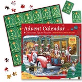 Christmas Puzzle Advent Calendar 2024, Christmas Jigsaw Puzzles for Kids and Adults- Dog's Christmas Advent Calendar Puzzle 24 Boxes 1008 Pieces Puzzles Countdown to Christmas Decorations Gifts