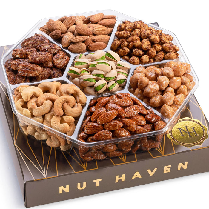 Holiday Nuts Gift Basket - Assortment of Sweet & Roasted Salted Gourmet Nuts - Food Gift Box for Dad, Him, Husband, Christmas, Father's Day, Mother's Day, Sympathy, Family, Men & Women