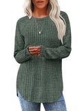 Saloogoe Tuic Tops for Women Loose Fit Dressy Casual Trendy Pullover Soft Christmas Sweater Lightweight Long Sleeve Shirts Green XL