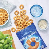 Crisp Power High Protein Pretzel Crisps - 6 Pack x 1.75 oz Crunchy & Flavorful Plant-Based Snack. No Sugar, 28g Protein Per Pack in 3 Savory Flavors, Vegan, Keto Friendly, Non-GMO, Kosher Non-Dairy (1.75 Ounce (Pack of 6), Sea Salt)