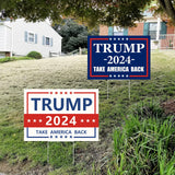 Probsin Trump 2024 Yard Sign 2 Pack Double Sided 12" x 17" with H-Stakes Blue and White Signs Take America Back Voted for Trump Outdoor Decorations for Yard, Lawn, Garden, Window, Party Supplies