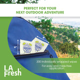 LA Fresh DEET Free Mosquito Repellent Wipes - Long Lasting Bug Repellent Wipes, Travel Insect Repellant - Pack of 200 Natural Insect Repellent Wipes